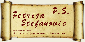 Petrija Stefanović vizit kartica